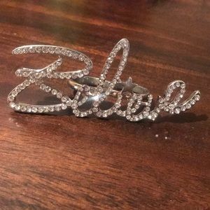 Double-finger “BELIEVE” Ring